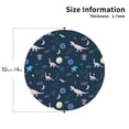 thumbnail image 2 of Lsque Space Dinosaur Pattern 4" Drink Coasters Set of 4, PVC Leather Absorbent Coasters, Table Coaster Set Decorative Coffee Cup Coasters Housewarming Gift -Round Shape, 2 of 6