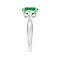 thumbnail image 3 of ANGARA Lab Grown 1.5 Ct Tapered Shank Emerald Ring with Diamond Accents for Women in 14K White Gold (Size-9x7mm) | May Birthstone, Anniversary, Jewelry Gift for Women | Lab-Grown Emerald Ring, 3 of 7