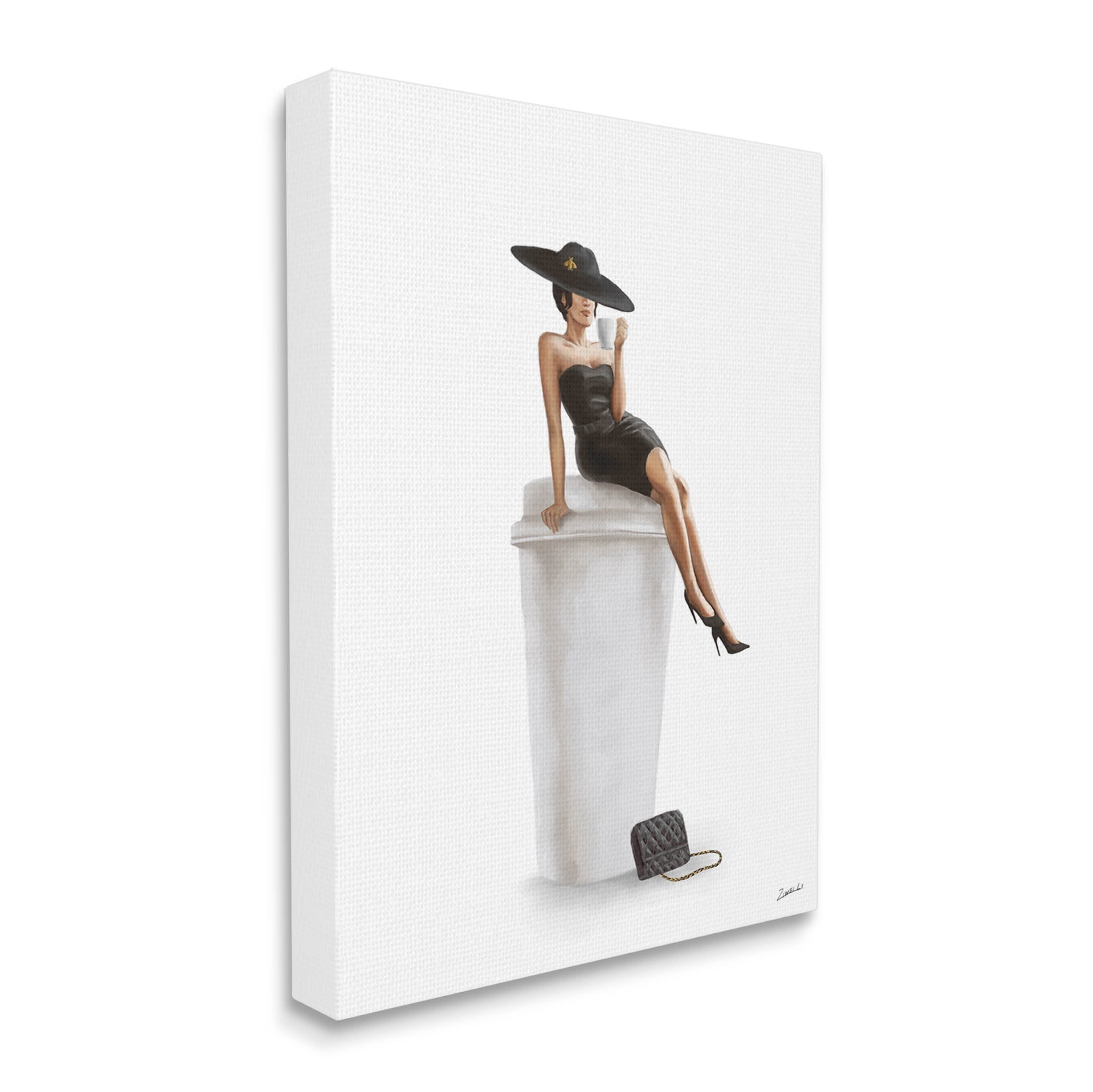 Stupell Industries Trendy Black Dress Fashionable Woman Graphic Art Gallery Wrapped Canvas Print Wall Art, Design by Ziwei Li