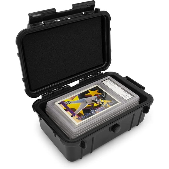 CASEMATIX Graded Card Case Compatible with 6  BGS 8  PSA FGS Graded Sports Trading Cards - Waterproof Graded Slab Card Storage Box with Card Carrying Case Impact Absorbing Foam Inserts, Case Only