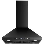 JOEAONZ 30" Island Range Hood 800 CFM Gesture & Touch Control Black Stainless Steel