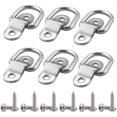 thumbnail image 1 of CHAO Anillos de amarre de acero inoxidable, 6 uds., fijación de anillo en D con tornillos para remolque, barcos, coches, carga, automóviles y camiones, 1 of 5