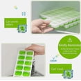 thumbnail image 6 of 4 PCS Stackable Silicone Ice Cube Trays - 14-Cube Easy Release Design with Snap-On Lid for Freezer, Cocktails & Beverages, Flexible BPA-Free Mold., 6 of 9