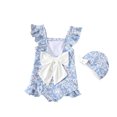 thumbnail image 4 of Shadoumai Stylish Floral Print Two Piece Tankini Swimsuit For Girls Summer Beach And Pool Wear Toddler Outfit,Girls Swimsuits Size 10-12, 4 of 4
