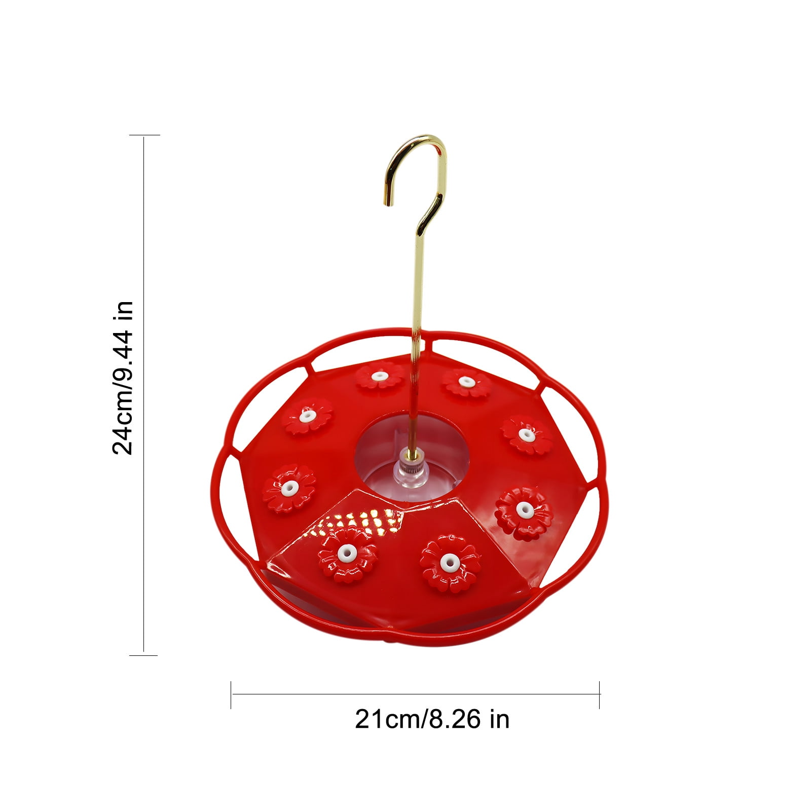 Hummingbird Feeders for Outdoors Automatic Hummingbird Feeder with Wind Chimes and Red Flowers, 20.5 in x 20.5 in x 24 cm