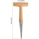 thumbnail image 4 of Dibber de mano con mango de madera, cabeza de acero inoxidable recubierta de cromo, kit de herramientas de jardín ligero, resistente y práctico para sembrar semillas LingWen 9024715146960, 4 of 4