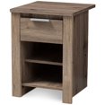 thumbnail image 1 of Baxton Studio Laverne Table de Chevet 1 Tiroir en Chêne Brun, 1 of 9