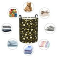 thumbnail image 4 of Balery Honey Bees With Flowers Cesta de ropa redonda con asas, impermeable, independiente, para ropa, juguetes, dormitorio y familia-Small, 4 of 6