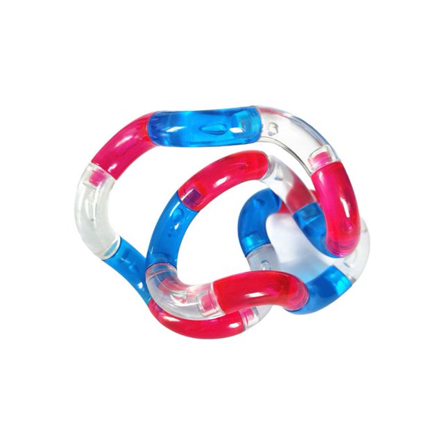 Juguete antiestrés de cristales enredados - Regalo sensorial para aliviar el estrés, juguete portátil de cuerda de plástico, 17 cm de largo