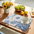 thumbnail image 5 of Placemats Set of 6, Conch Starfish Place Mats Blue Shell Seahorse Tablemats Washable Placemat Table Decoration for Kitchen Table Dinner Party Home Decor Indoor Outdoor 13x19 Inch, 5 of 9