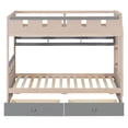 thumbnail image 5 of Harper & Bright Designs Twin over Twin Castle Bunk Bed with Storage Drawers and Shelf, Wooden Twin Size Bunk Beds Frame with LED Light for Bedroom, Gray, 5 of 11