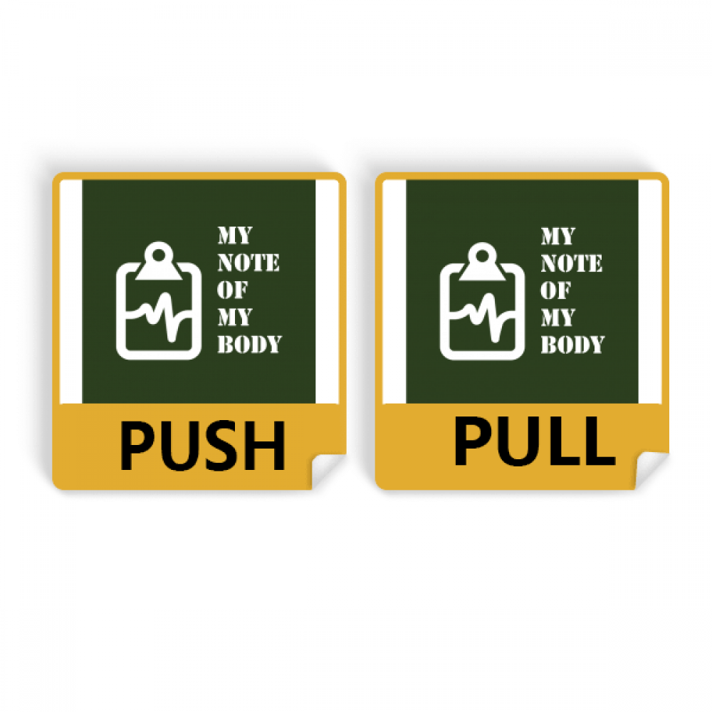 Body Record Balance Fluctuation Notebook Push Pull Door Sign Vinyl