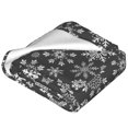thumbnail image 2 of Bingfone simple white Snowflake Print Flannel Fleece Blanket Throw Blanket for Bed,Sofa,Couch,Travel,Camping(80"x60" ), 2 of 8