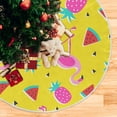 thumbnail image 5 of FMSHPON Pink Pineapple Flamingo Xmas Christmas Tree Skirt Stand Mat for Holiday Party Decoration Indoor Outdoor 36 inches, 5 of 6
