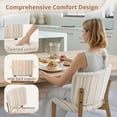 thumbnail image 5 of Dycanpo Dining Chairs Set of 2, Wide Back Kitchen Side Chairs with Chenille Upholstered and Brushed Paint Legs for Modern Farmhouse, Beige-Coffee Striped, 5 of 6