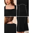thumbnail image 5 of DARING DIVA Women's Cocktail Square Neck Contrast Binding Mermaid Dress S Black, 5 of 6