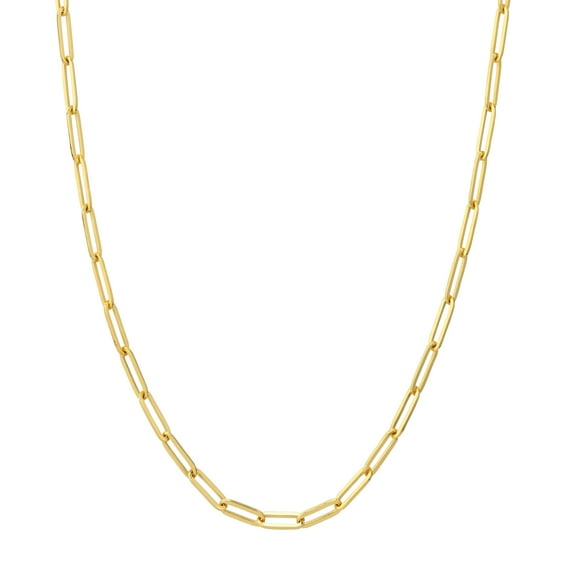 SZUL Women's 14K Solid Yellow Gold 3.80mm Paperclip Necklace - 16 Inch