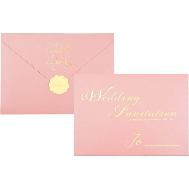 GFDYREE Wedding Invitation Envelopes, 20 Pcs Invitation Envelopes with Seal Stickers Pink Envelopes for Wedding Invitations Envelopes Used for 5x7 Cards\u2026