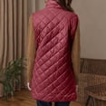 thumbnail image 4 of FAIWAD Puffer Vest for Women Sleeveless Stand Collar Quilted Winter Coats Zip Long Jacket Warm Outerwear, 4 of 9