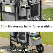 AILEEKISS Stroller Wagon for 2 Toddlers with Canopy, All-Terrain Baby Wagon Stroller,55 Pounds, Grey