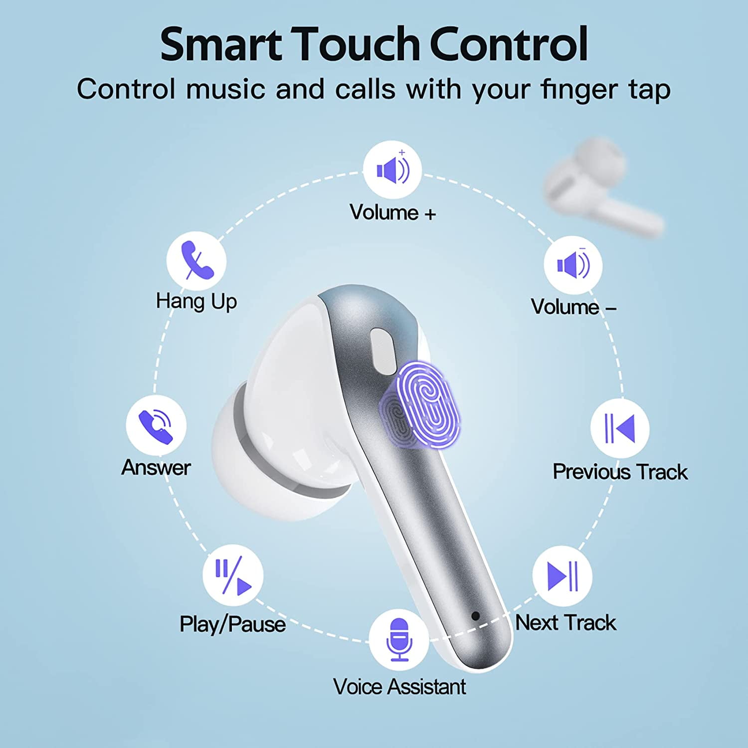 TAGRY Wireless Earbuds Bluetooth Headphones 48hrs Play Back Sport Earphones with LED Display Over-Ear Buds with Earhooks Built-in Mic Headset for Workout
