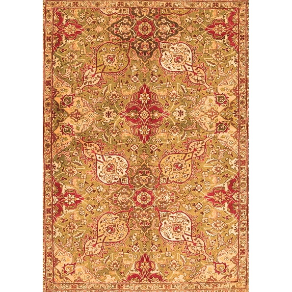 Ahgly Company Indoor Rectangle Persian Orange Traditional Area Rugs, 7' x 9'