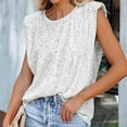 thumbnail image 2 of AOMPMSDX Womens Tank Tops Solid Color Sequin Top Shirt Vest Round Neck Topgreat Daily Wear For Women 2024 Wardrobe White Sleeveless Basic Camisole Top S, 2 of 5