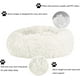 thumbnail image 5 of Cama redonda para gatos y perros (50 cm, blanca), cojín de felpa, cesta suave con forma de dona para gatos y perros pequeños y medianos., 5 of 5