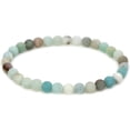 thumbnail image 1 of Bracelet Extensible Unisexe en Perles Rondes de 6 mm en Pierre Précieuse Amazonite Multicolore Mate Naturelle 7 Pouces, 1 of 5