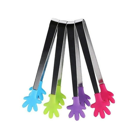 FUEENIRVA Mini Hand Tongs Stainless Steel 4Pcs 12.3In