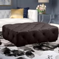 thumbnail image 2 of American Home Classic Jasper 17" Rectangular Velvet Ottoman in Chocolate, 2 of 4