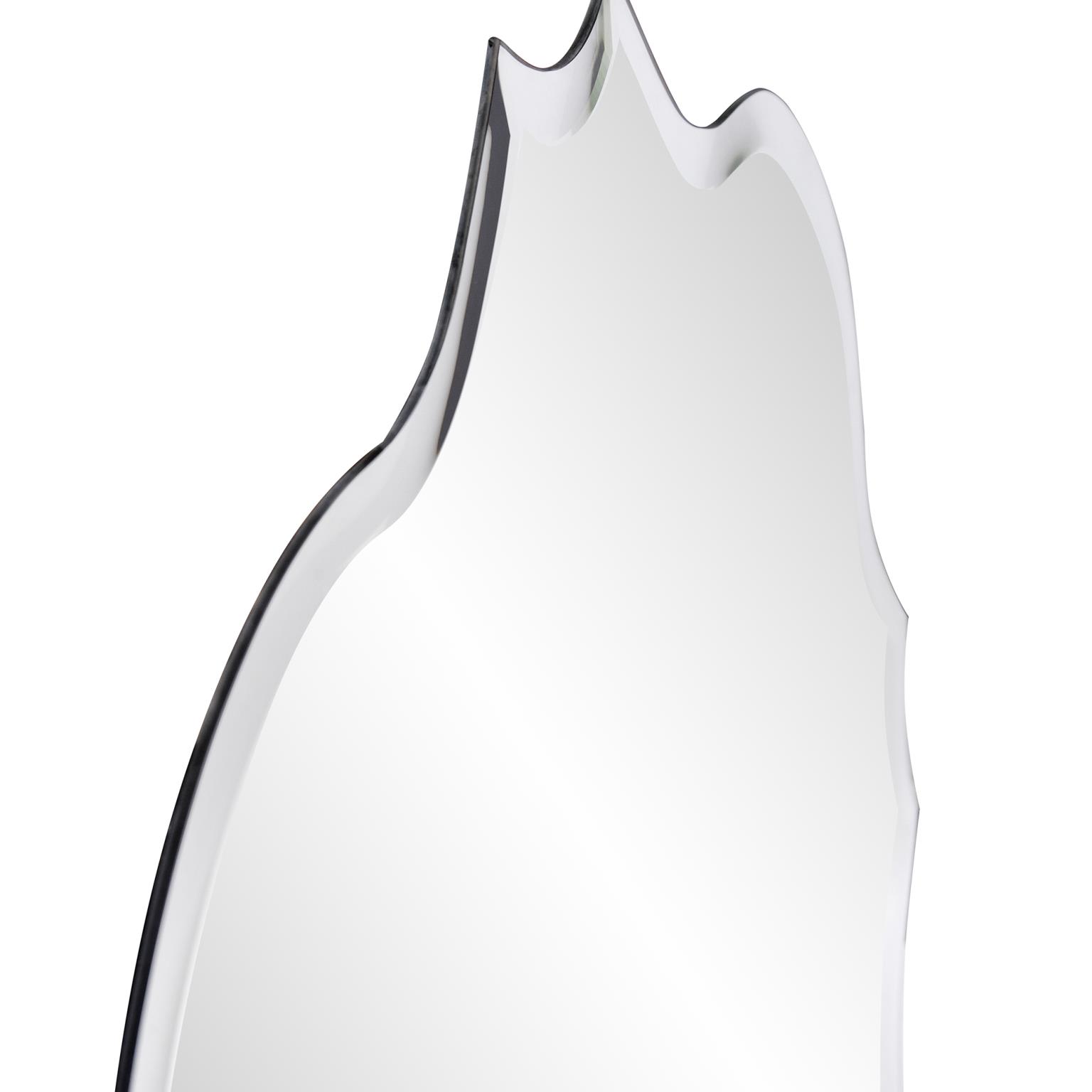 Tyler Dillon Frameless Beveled Mirror with Scalloped and Curved Edges - 36"D