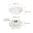 thumbnail image 2 of Uxcell 4 Pieces Star Knobs M8 Female Thread 38mm Head Non-Through Hole Clamping Handles Nuts White, 2 of 5