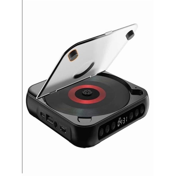 Portable Bluetooth CD Player with HiFi Sound & LCD Screen | Rechargeable Compact CD Player with Timer AUX/USB Support | 2000mAh Battery Home Car Travel Music Player (280g/0.62lb)​