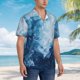 thumbnail image 3 of Fotbe Abstract Ocean Waves Camisa Hawaiana para Hombre Unisex – Camisa Casual de Verano con Botones de Manga Corta de Algodón y Lino,Small, 3 of 7