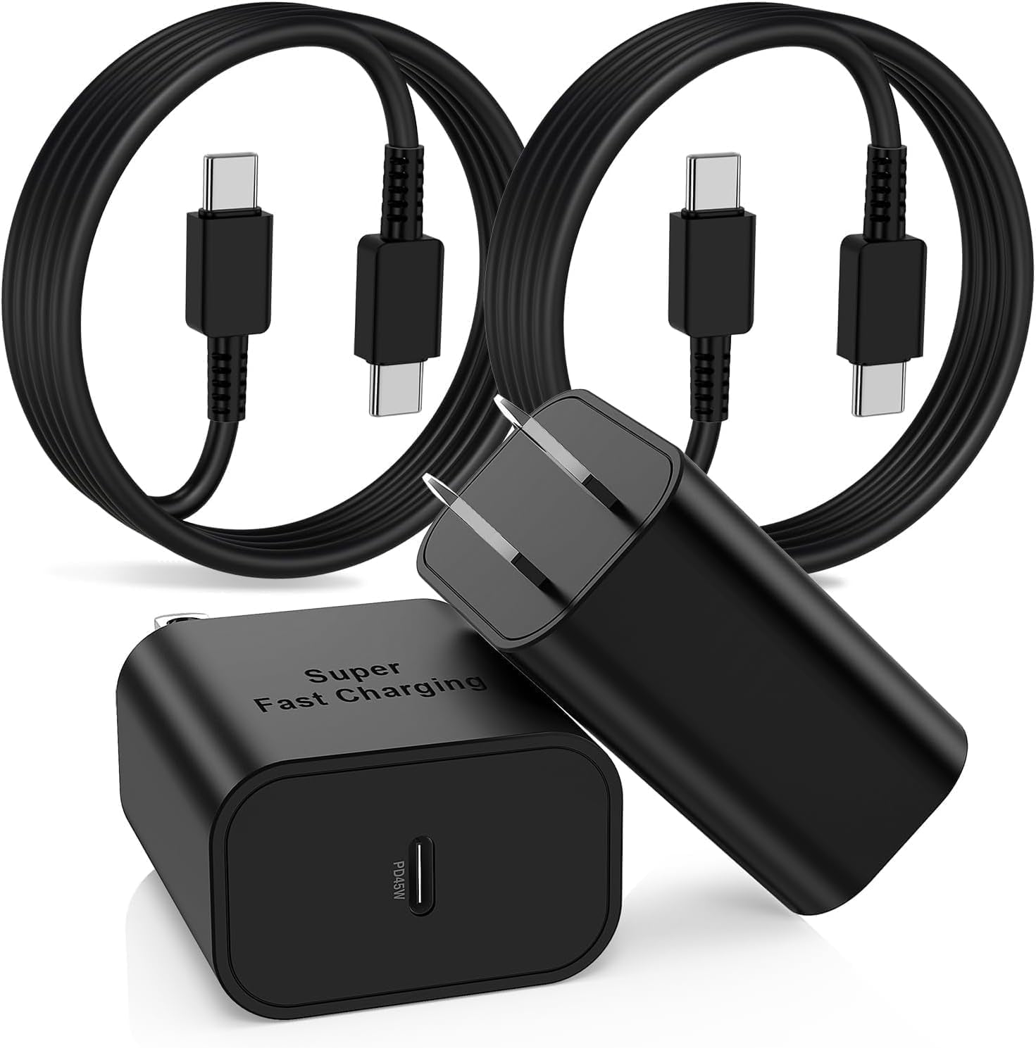 45W 2Pack Super Fast Charger USB C Android Phone Charger Type C Fast Charging Block with 6FT Type-C Charger Cord Compatible for Samsung Galaxy S26 Ultra/S26/S26+/S25/S24/S23/S22/S21+