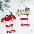 thumbnail image 1 of Car Shape  Tree Ornament Letters Pattern Wood Christmas Best Wishes Hanging Pendant Home Decor, 1 of 9