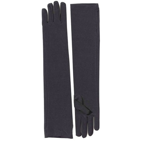 Black Long Nylon Adult Gloves