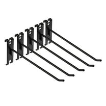 FITYLE 5Pcs Wall Hooks Hangers Hooks for Grid Wall Panel Iron Rustproof Multifunctional for Office Retail Shop Garage Household Show , black 25cm