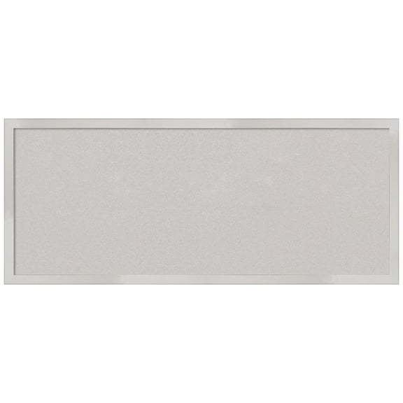 Amanti Art Grey Cork Board Wood Framed Svelte Silver Bulletin Board 31 in. x 13 in.