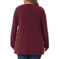 thumbnail image 4 of DARING DIVA Women's Plus Crew Neck High Low Hem Blouse 3X Burgundy, 4 of 6
