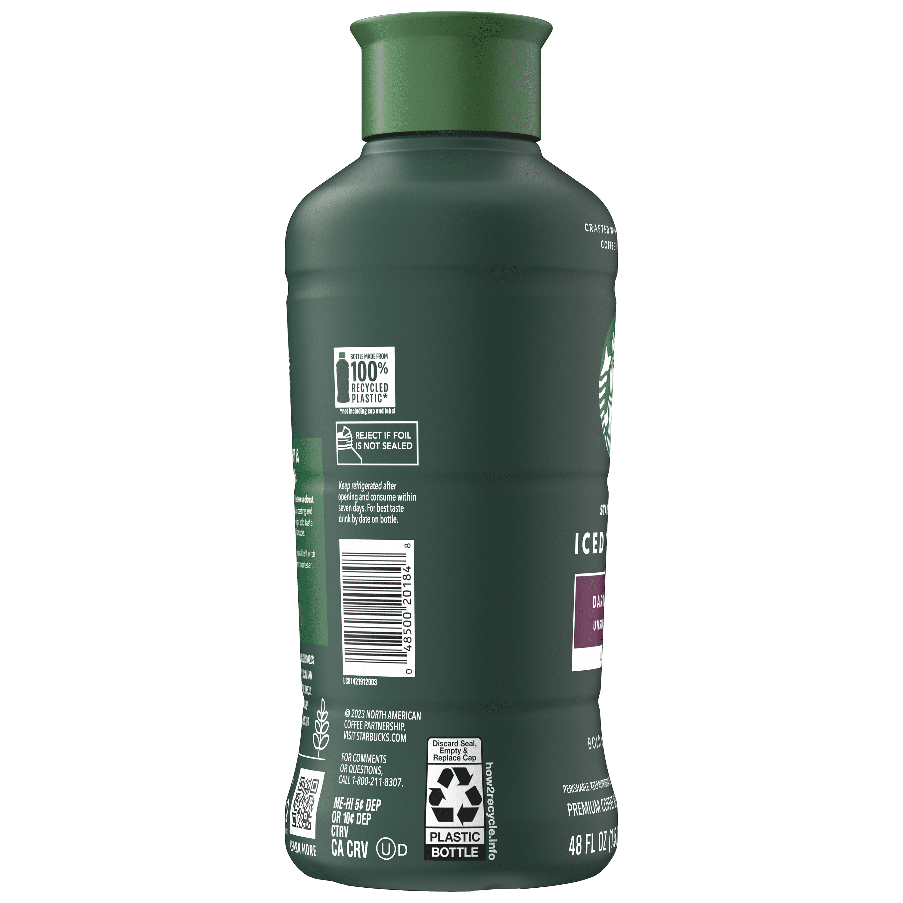 Starbucks Iced Coffee Beverage, Dark Roast, 48 fl oz