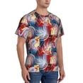 thumbnail image 2 of Bixox Men's Hawaiian Style Printed Short Sleeve Skinny Athletic T-Shirt, 2 of 6