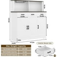 thumbnail image 5 of M optimized Farmhouse Sideboard Buffet with Microwave Stand, Barn Doors Buffet Storage Cabinet with Drawers and Shelves, Wood Coffee Bar Cabinet for Kitchen, Dining Room, Living Room, 5 of 7