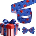 thumbnail image 4 of Patriotic Ribbon,3 Rolls Red White Blue Grosgrain Ribbon Patriotic Stars Stripes Fabric Ribbon for Memorial Day Gift Wrapping, Party Decoration, DIY Crafting and Sewing,0.39/1/1.5 Inch x 10Yard, 4 of 9