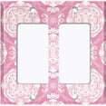 thumbnail image 6 of Metal Light Switch Plate Cover Mandala Pink White Floral Pattern Damask MDL076, 6 of 13