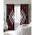 thumbnail image 2 of Blackout Curtains for Bedroom, Red Black Room Darkening Window Drapes for Living Room, Southwest Geometric Aztec Farmhouse Tribal Thermal Insulated Grommet Curtains, 42x54 inch, 2 Panels, 2 of 9
