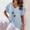 Light Blue womens tops, variant on pimelu Womens Tops Cute Tops for Women Loose Breathable Comfy Cotton Linen Tees Summer Casual Dandelion Print Tee Shirts Girls V-Neck Short Sleeve Shirts