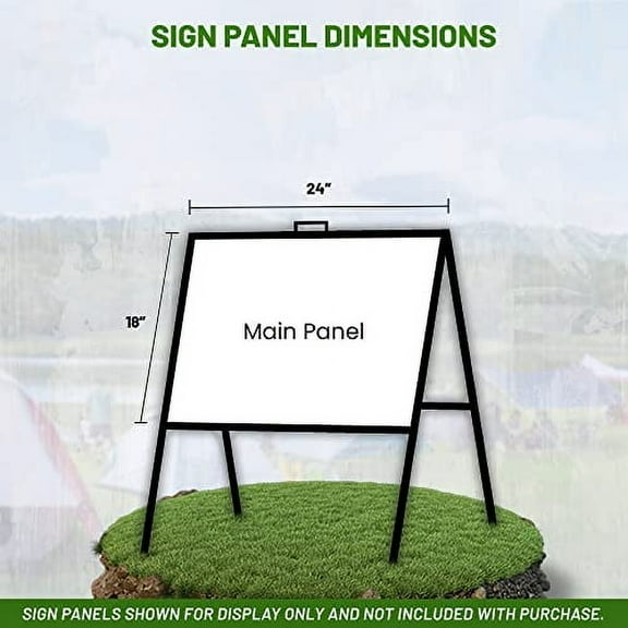 A Frame Sign Holder (Pack of 2) C 213, Sidewalk Portable, Folding Sign Holder, Open House Sign Stand for 18 x 24 Sign Panels, Black