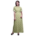 thumbnail image 1 of Bimba Rayon Leaves Block Ladies Long Gown Boho Beach Cocktail Party Maxi SlitDress-XXX-Large, 1 of 6